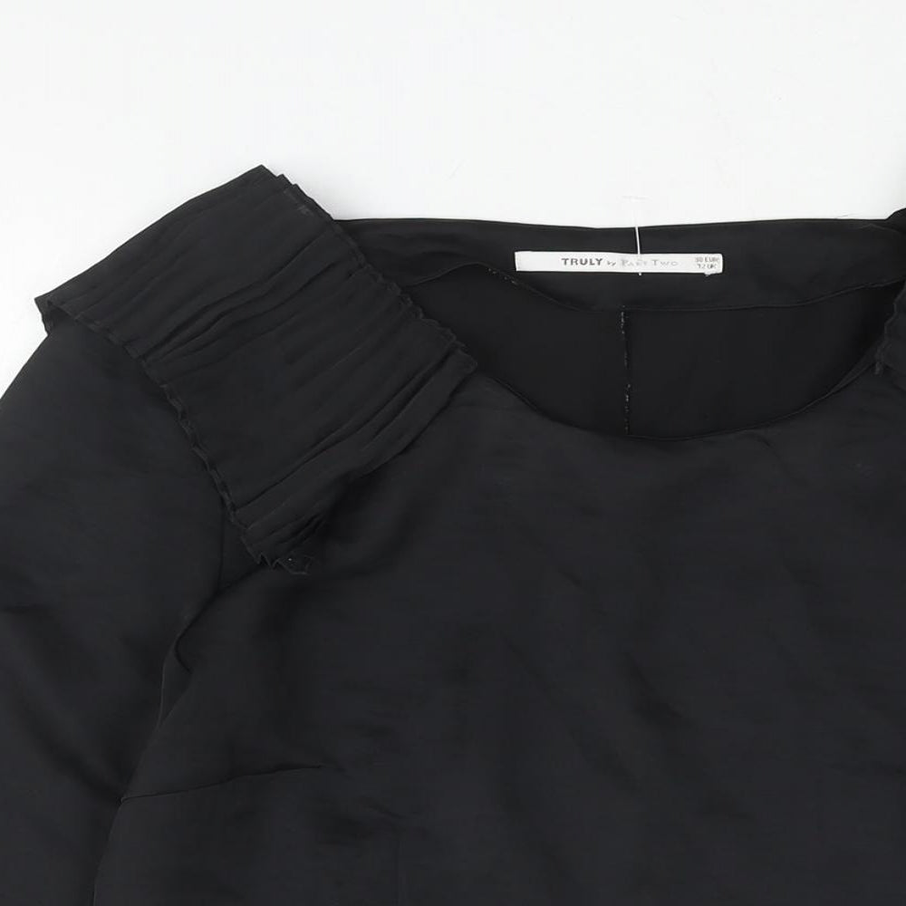 Womens UK Size 12 Part Two Black Basic Blouse