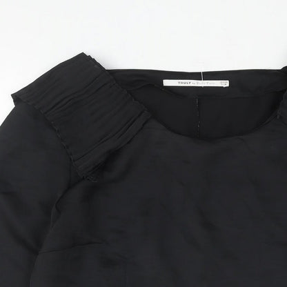 Womens UK Size 12 Part Two Black Basic Blouse