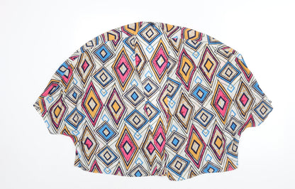 Womens UK Size 12 NEXT Multicoloured Kimono Blouse
