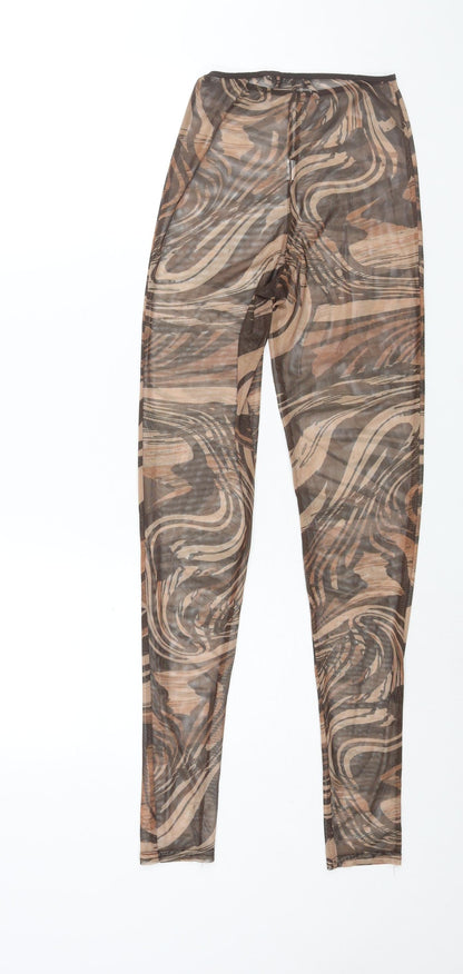Womens UK Size 6 PRETTYLITTLETHING  Cropped Brown Leggings