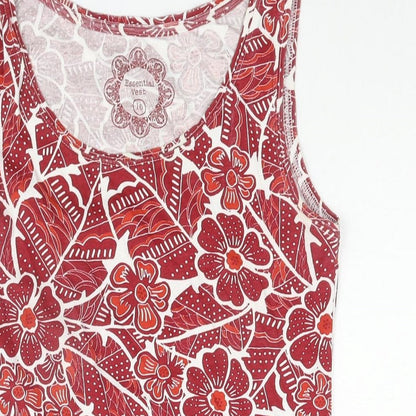 Womens UK Size 10 Debenhams Red Basic Tank