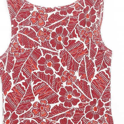 Womens UK Size 10 Debenhams Red Basic Tank