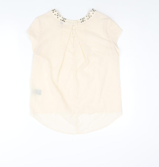 Womens UK Size 12 Marina Kaneva Ivory Basic Blouse