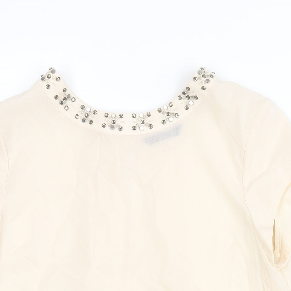 Womens UK Size 12 Marina Kaneva Ivory Basic Blouse