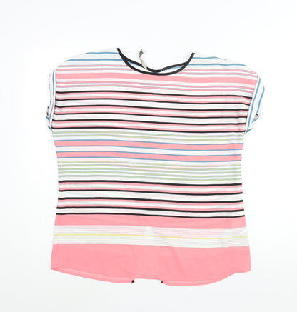 Womens UK Size 10 Oasis Multicoloured Basic Blouse