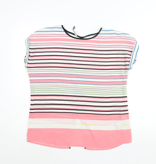 Womens UK Size 10 Oasis Multicoloured Basic Blouse