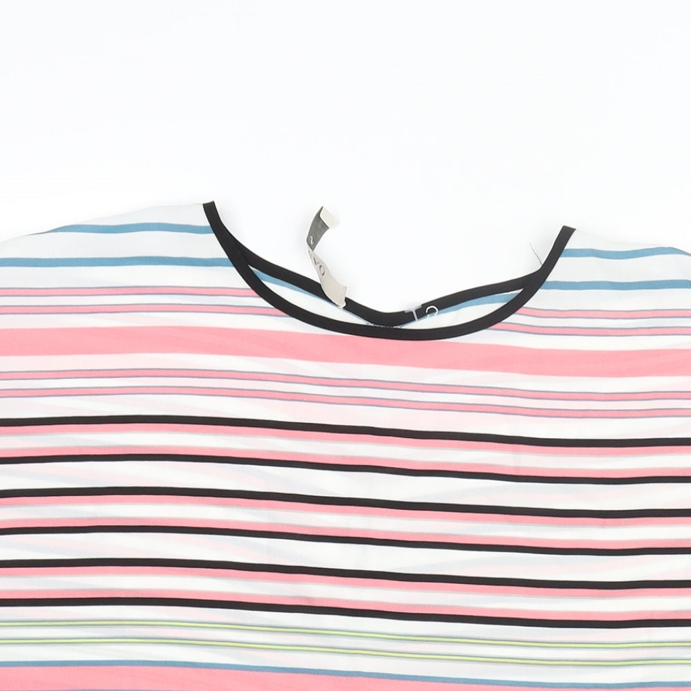 Womens UK Size 10 Oasis Multicoloured Basic Blouse