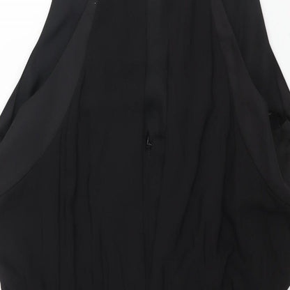 Coast Womens Black Polyester Shift Size 14 Round Neck Zip - Stud Detail