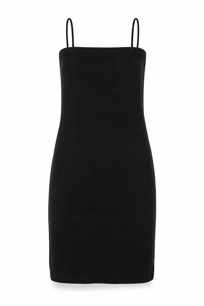 Zara Womens Black Cotton Mini Size S Square Neck Pullover - Ribbed