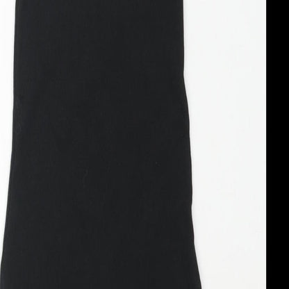 Zara Womens Black Cotton Mini Size S Square Neck Pullover - Ribbed