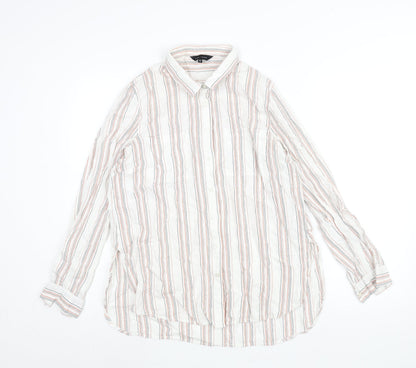 Womens UK Size 14 New Look White Basic Button-Up