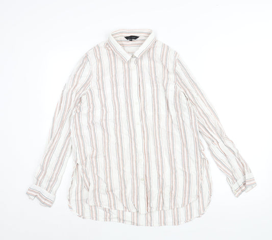 Womens UK Size 14 New Look White Basic Button-Up