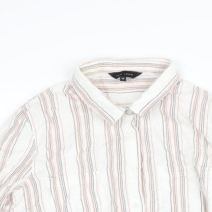 Womens UK Size 14 New Look White Basic Button-Up