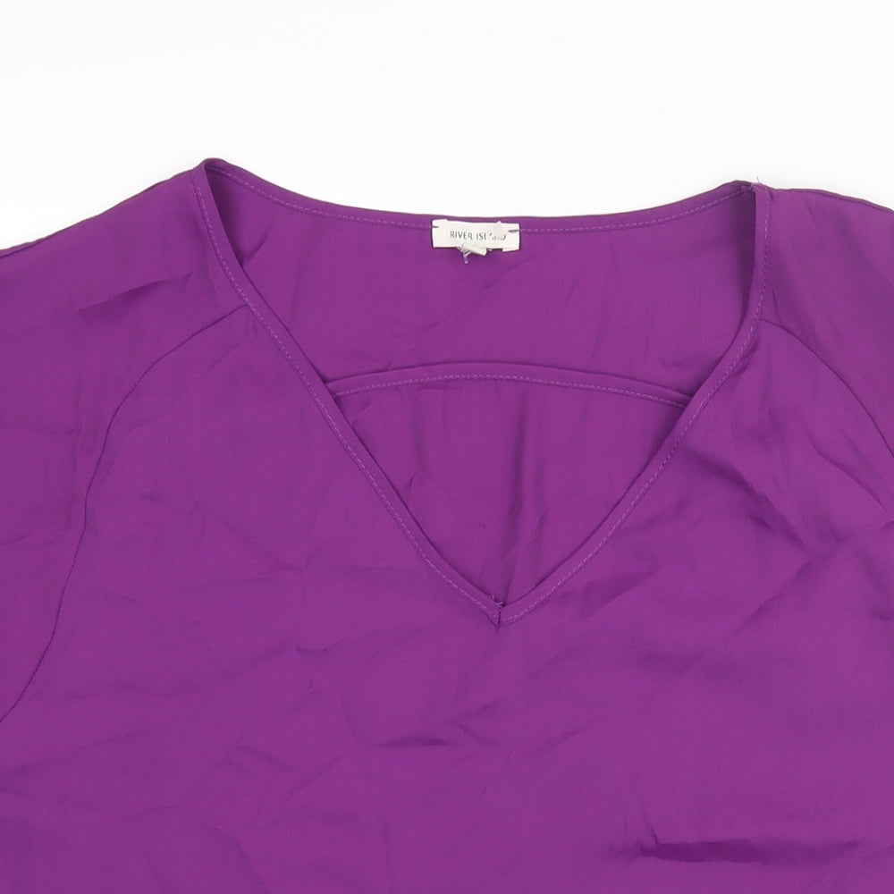 Womens UK Size 14 River Island Purple Basic Blouse