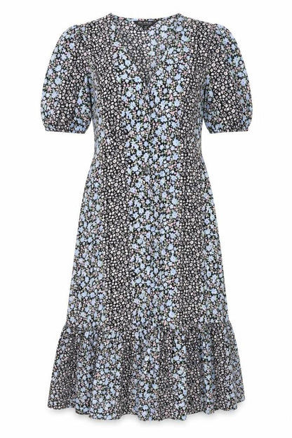 Miss Selfridge Womens Multicoloured Floral Polyester Shift Size 6 V-Neck Button