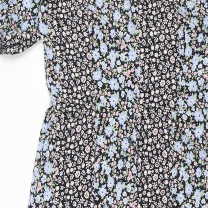Miss Selfridge Womens Multicoloured Floral Polyester Shift Size 6 V-Neck Button
