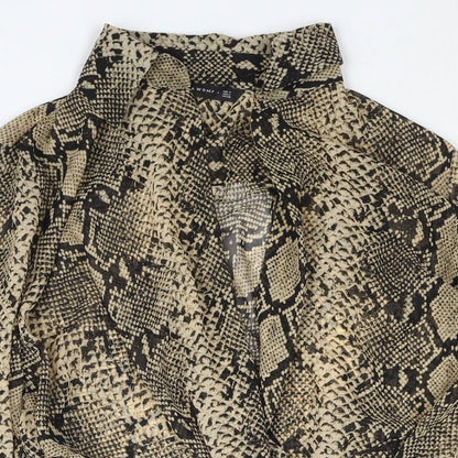 Womens UK Size M Zara Brown Tunic Blouse