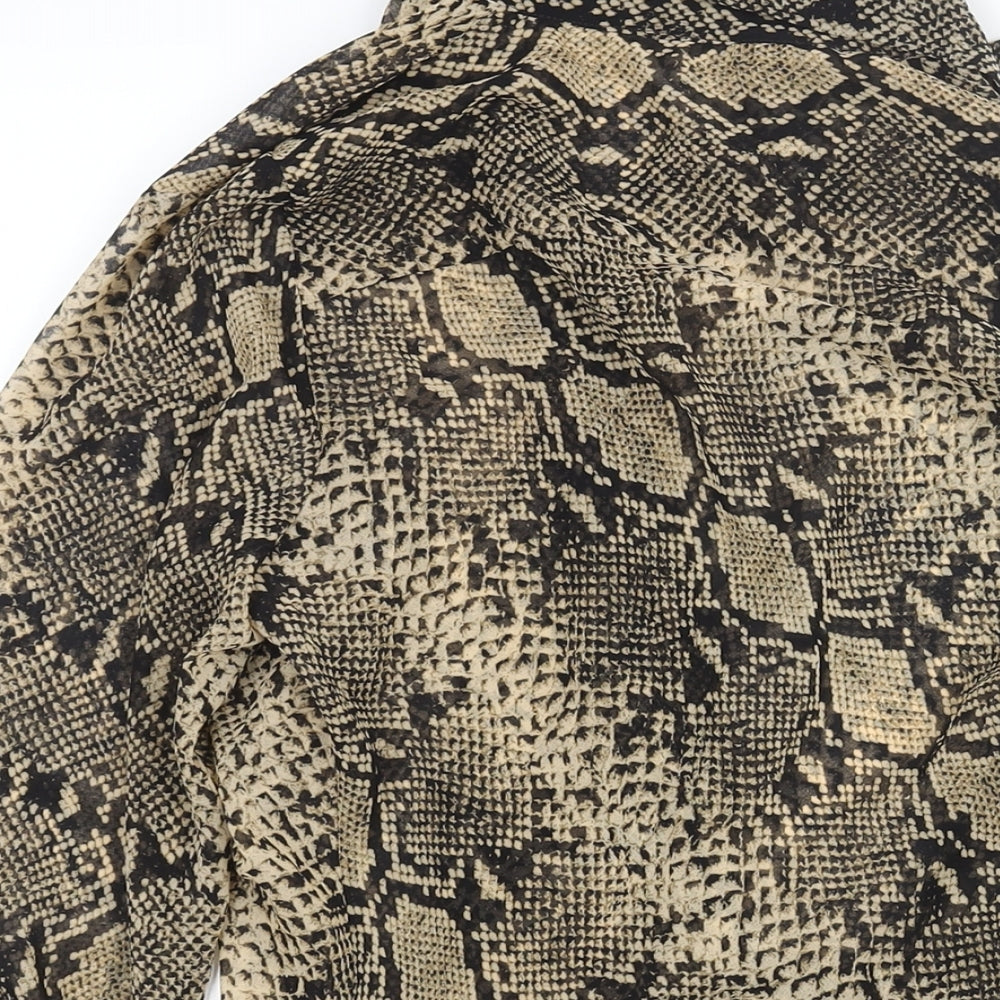 Womens UK Size M Zara Brown Tunic Blouse