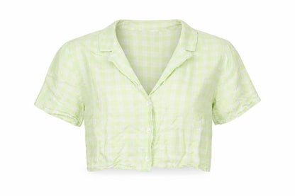 Womens UK Size 12 Divided by H&M Green Cropped Button-Up