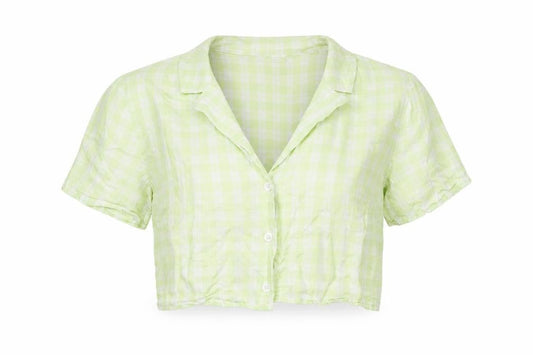 Womens UK Size 12 Divided by H&M Green Cropped Button-Up