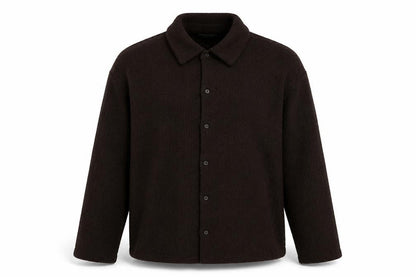 Zara Mens Brown Polyester Button-Up Size S Collared Button - Textured