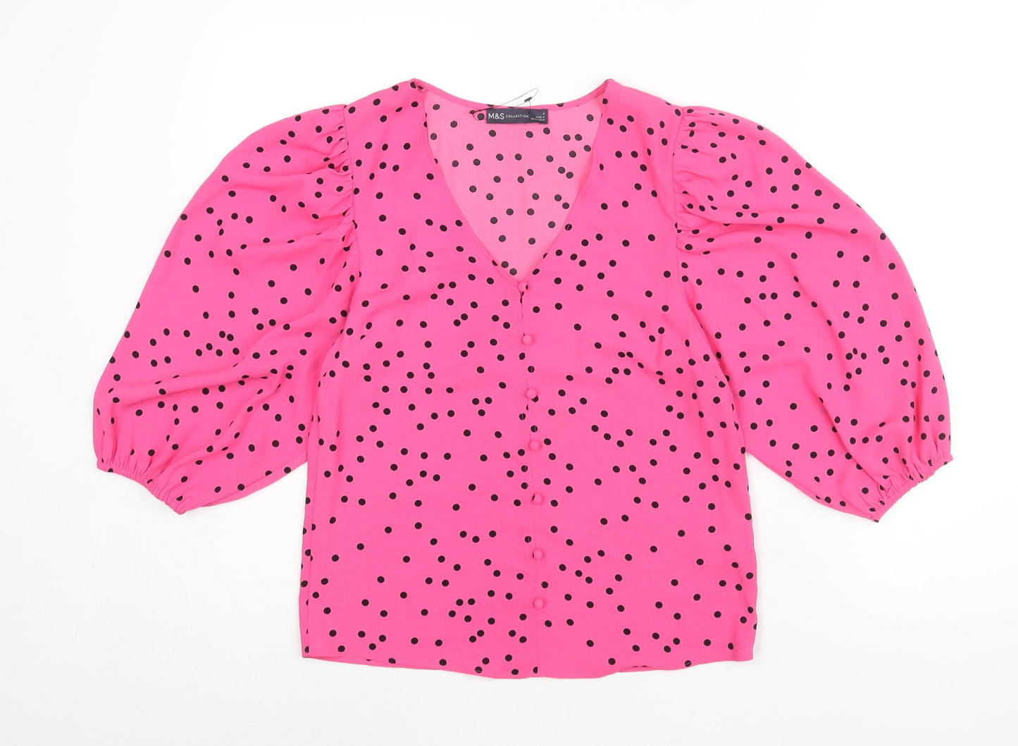 Womens UK Size 6 Marks and Spencer Pink Basic Blouse