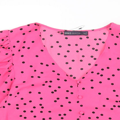 Womens UK Size 6 Marks and Spencer Pink Basic Blouse