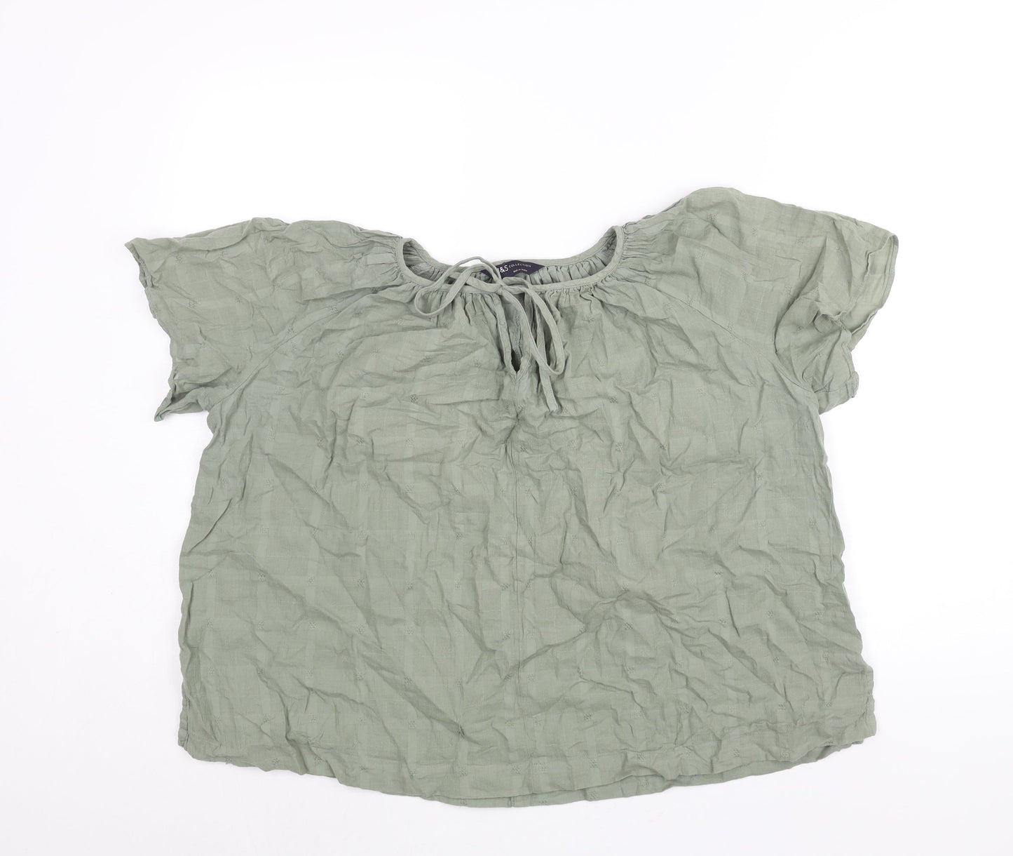 Womens UK Size 10 Marks and Spencer Green Basic Blouse
