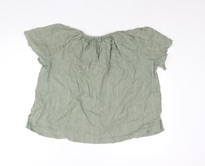 Womens UK Size 10 Marks and Spencer Green Basic Blouse