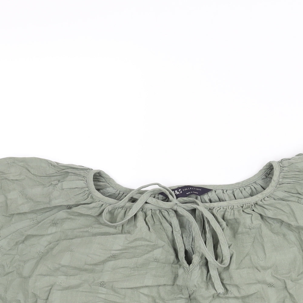 Womens UK Size 10 Marks and Spencer Green Basic Blouse