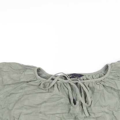 Womens UK Size 10 Marks and Spencer Green Basic Blouse