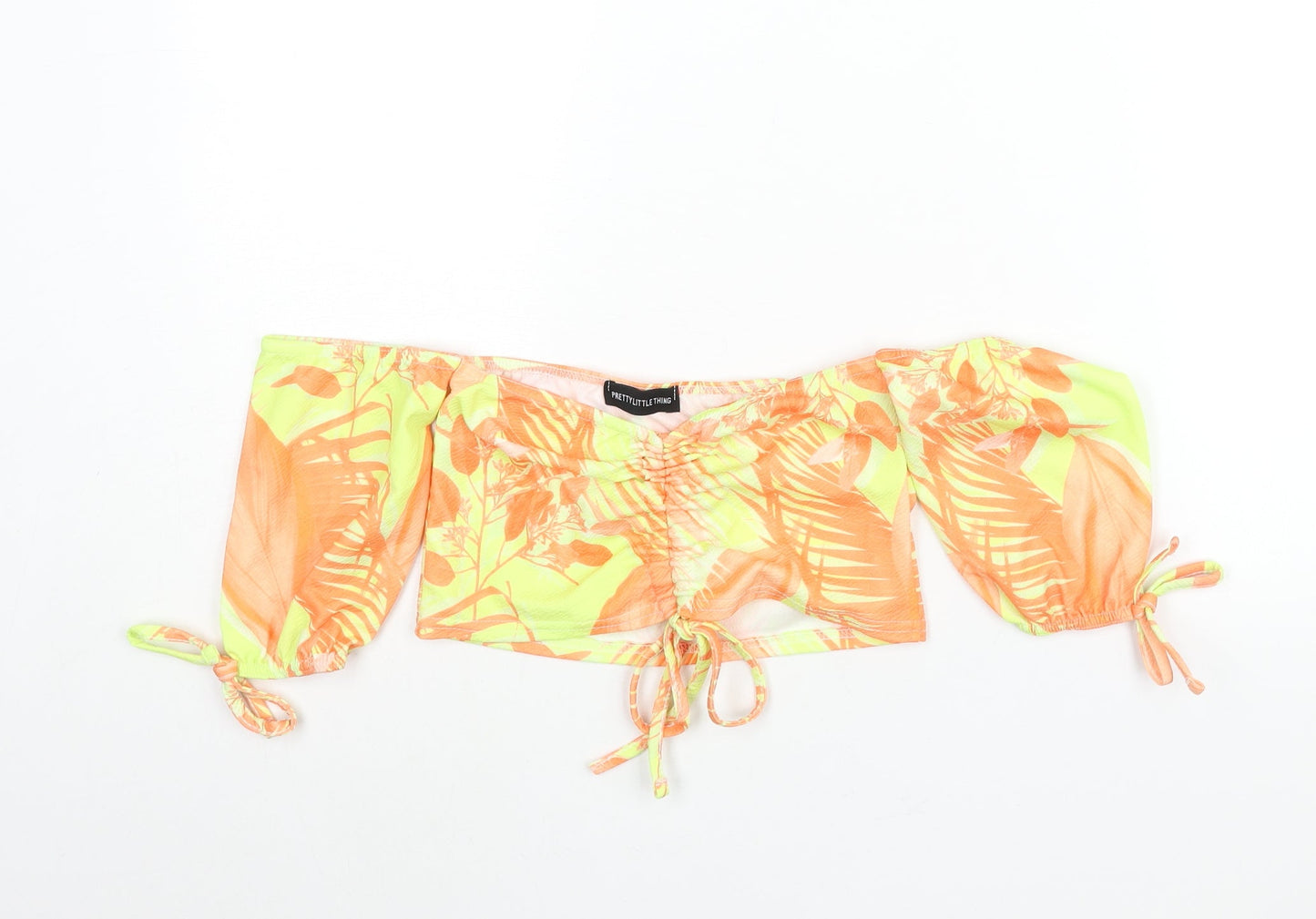Womens UK Size 8 PRETTYLITTLETHING Multicoloured Cropped Blouse