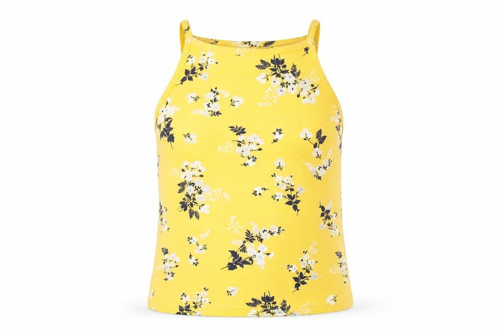 Womens UK Size 12 New Look Yellow Basic Tank