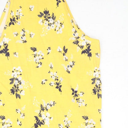 Womens UK Size 12 New Look Yellow Basic Tank