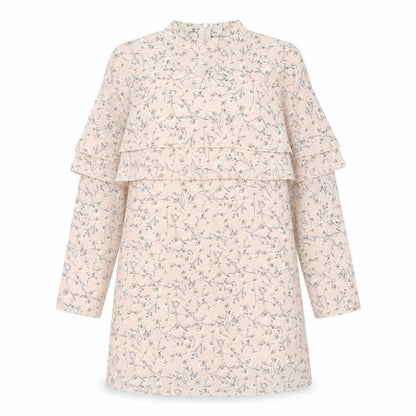 Glamorous Womens Pink Floral Polyester Shift Size 12 Mock Neck Zip - Frill