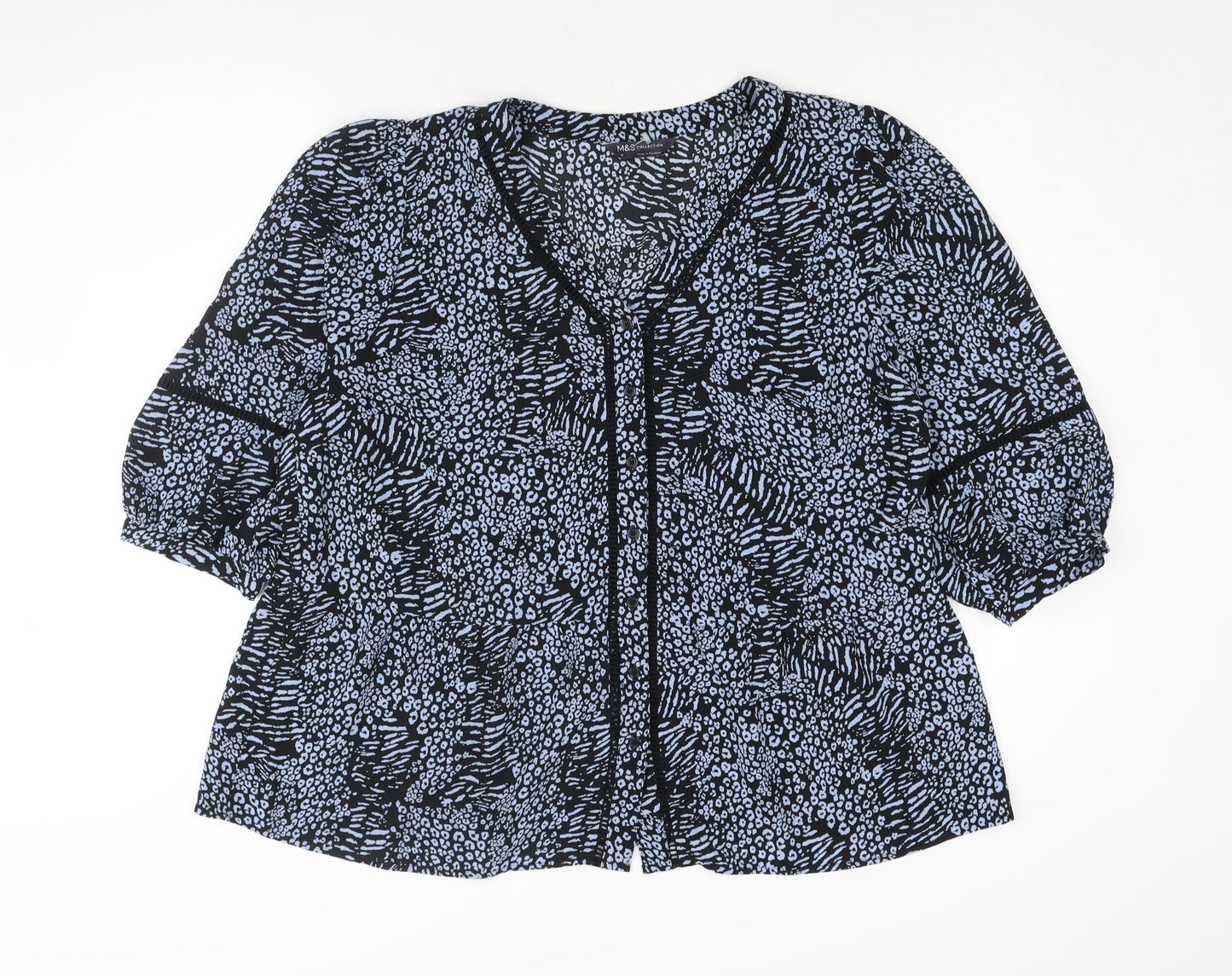Womens UK Size 18 Marks and Spencer Blue Basic Blouse