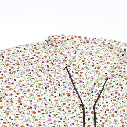 Womens UK Size S Zara Multicoloured Basic Blouse