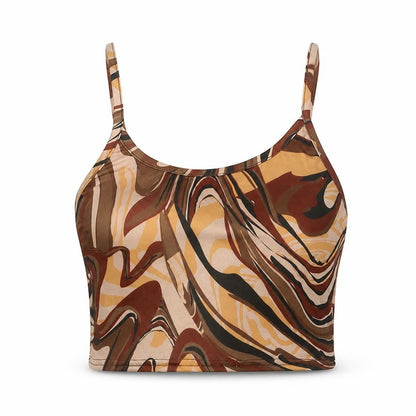 Womens UK Size 4 PRETTYLITTLETHING Brown Cropped Tank