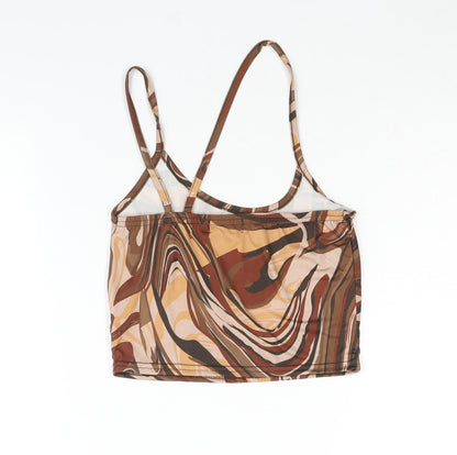 Womens UK Size 4 PRETTYLITTLETHING Brown Cropped Tank