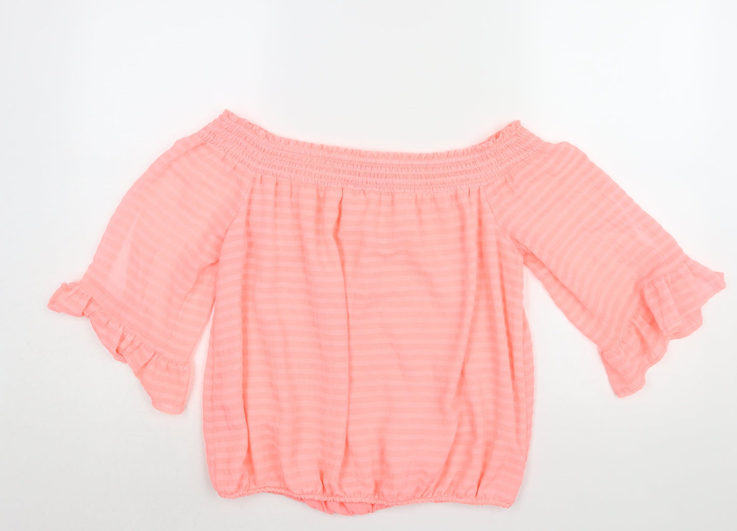 Womens UK Size 10 New Look Pink Basic Blouse