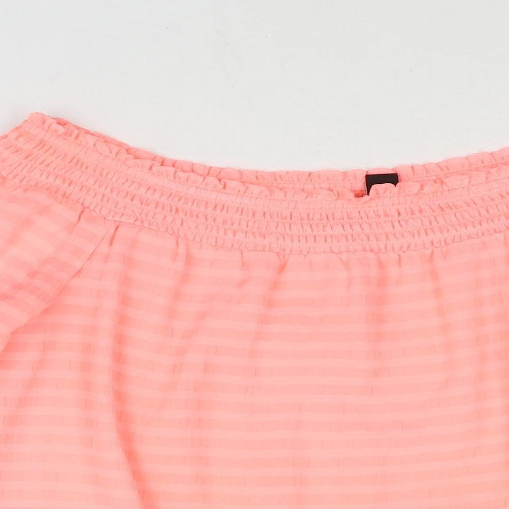 Womens UK Size 10 New Look Pink Basic Blouse