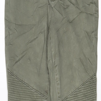 Threadbare Womens Green Cotton Skinny Jeans Size 10 L28 in Regular Zip - Ankle Zips
