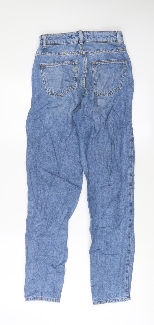 Denim & Co. Womens Blue Cotton Straight Jeans Size 6 L29 in Regular Zip