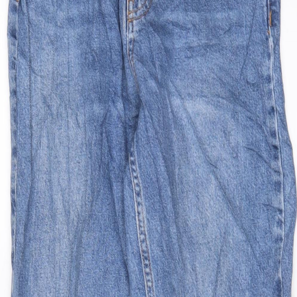Denim & Co. Womens Blue Cotton Straight Jeans Size 6 L29 in Regular Zip
