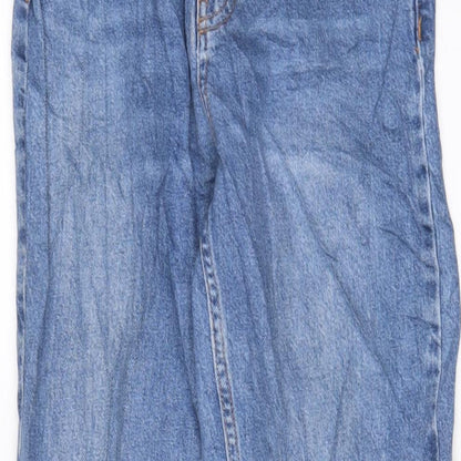 Denim & Co. Womens Blue Cotton Straight Jeans Size 6 L29 in Regular Zip