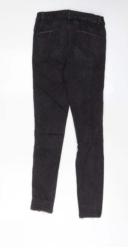 Denim & Co. Womens Black Cotton Skinny Jeans Size 10 L29 in Regular Zip