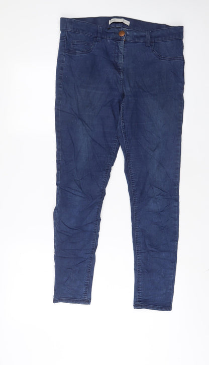 George Womens Blue Cotton Skinny Jeans Size 14 L27 in Regular Zip - 14/16