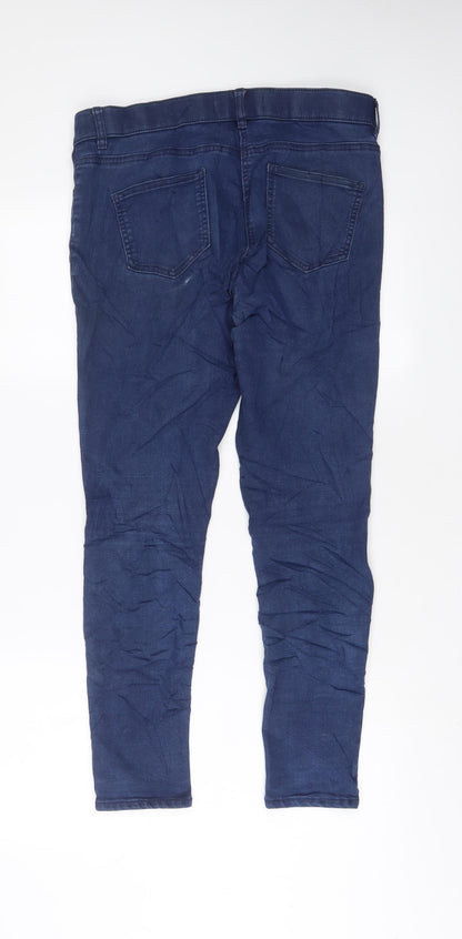 George Womens Blue Cotton Skinny Jeans Size 14 L27 in Regular Zip - 14/16