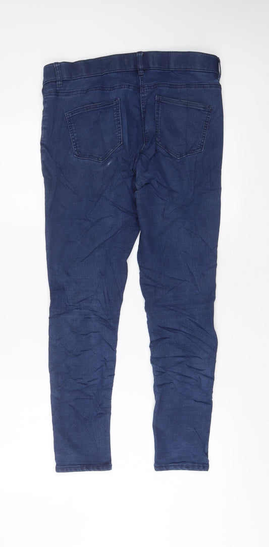 George Womens Blue Cotton Skinny Jeans Size 14 L27 in Regular Zip - 14/16