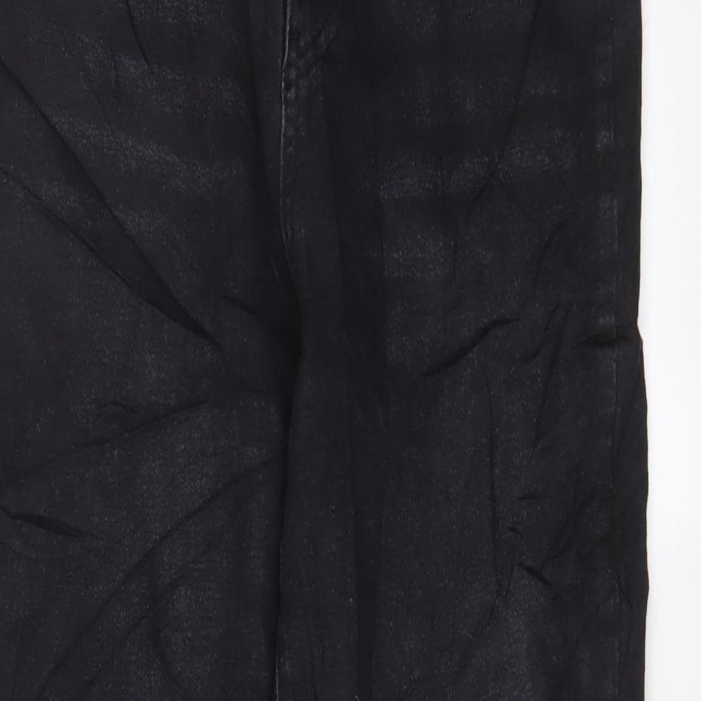 George Womens Black Cotton Straight Jeans Size 10 L28 in Regular Zip